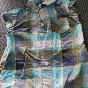 Boys size 3 months Plaid Romper